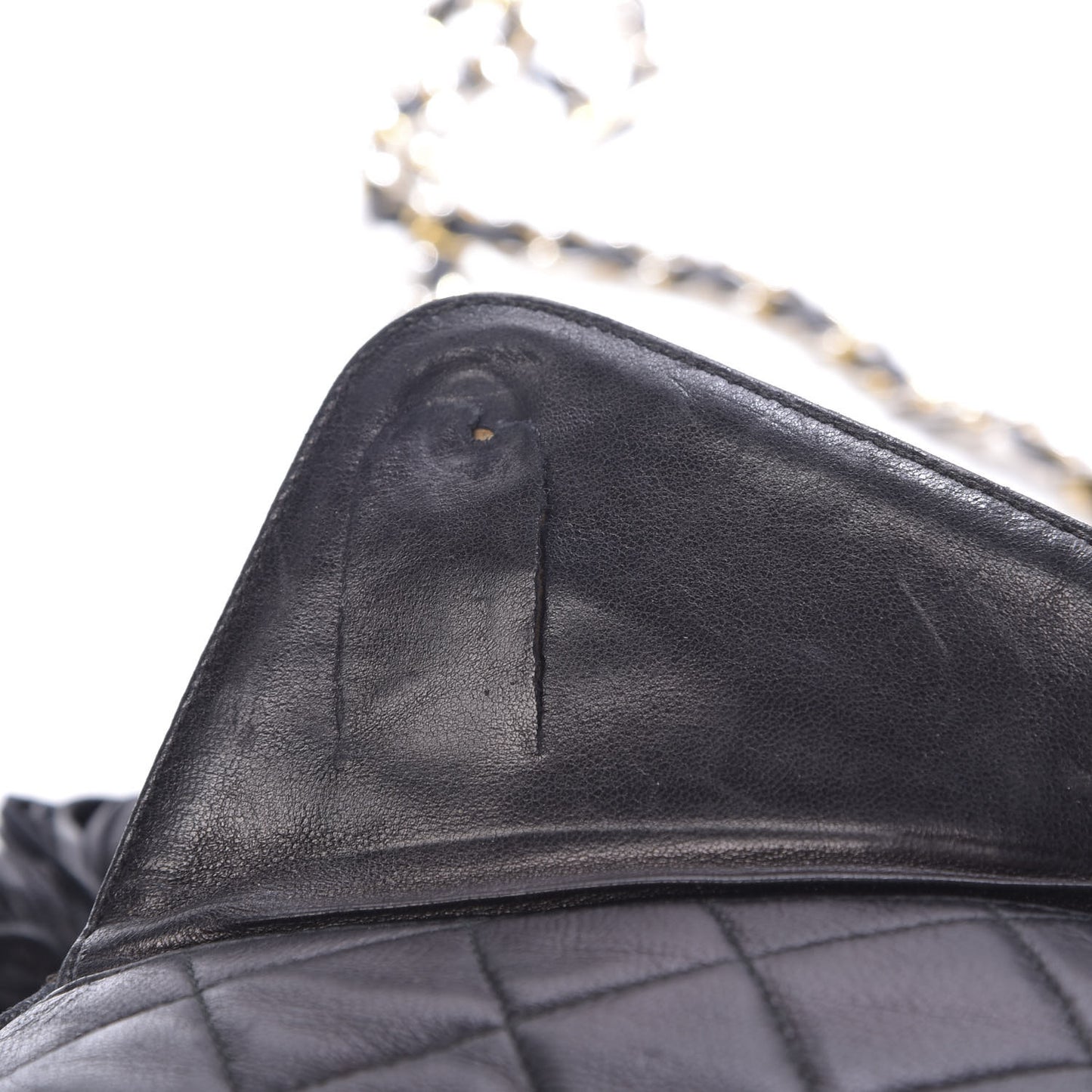 Lambskin Quilted Flap Tassel Camera Case Black