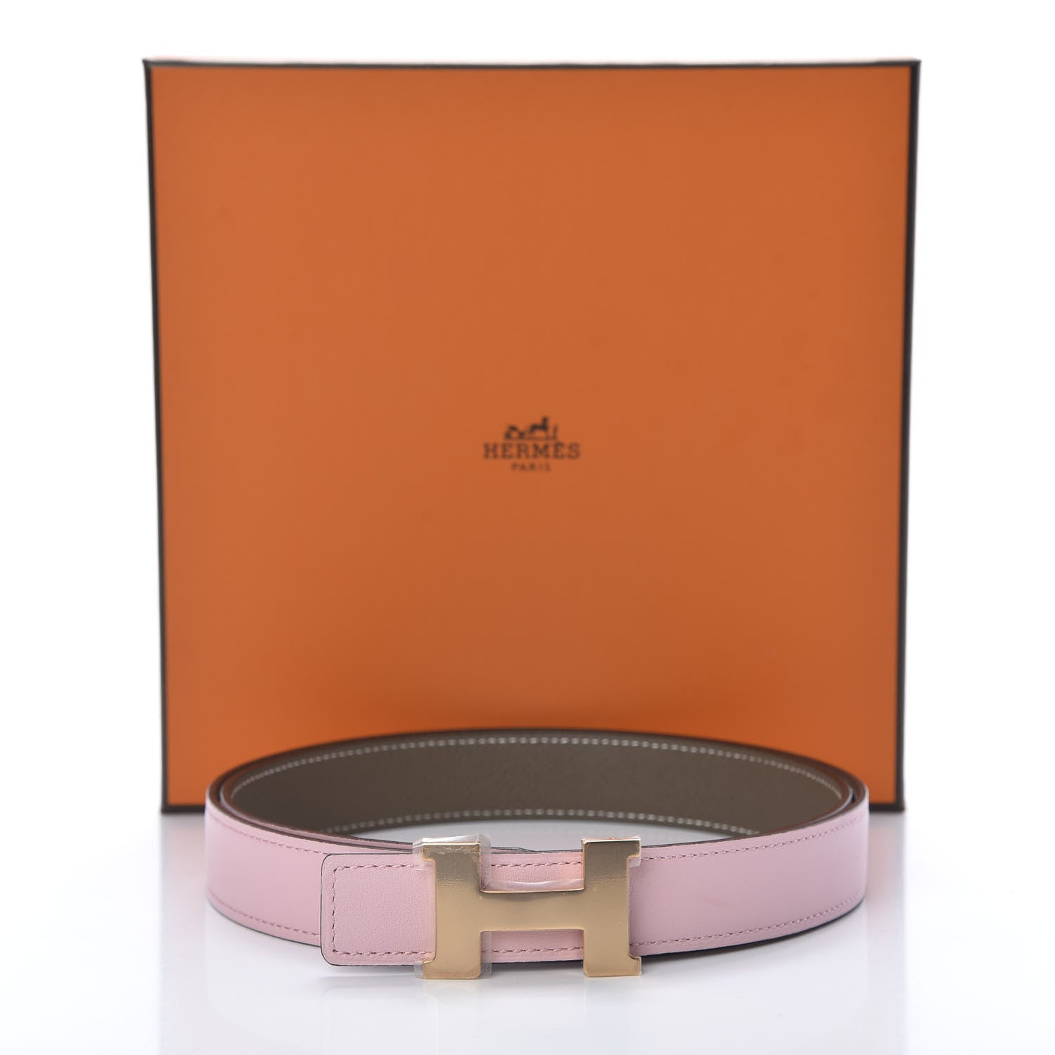 Hermes Epsom Swift 24mm Constance H Belt 85 Rose Sakura Etoupe 7 of 7