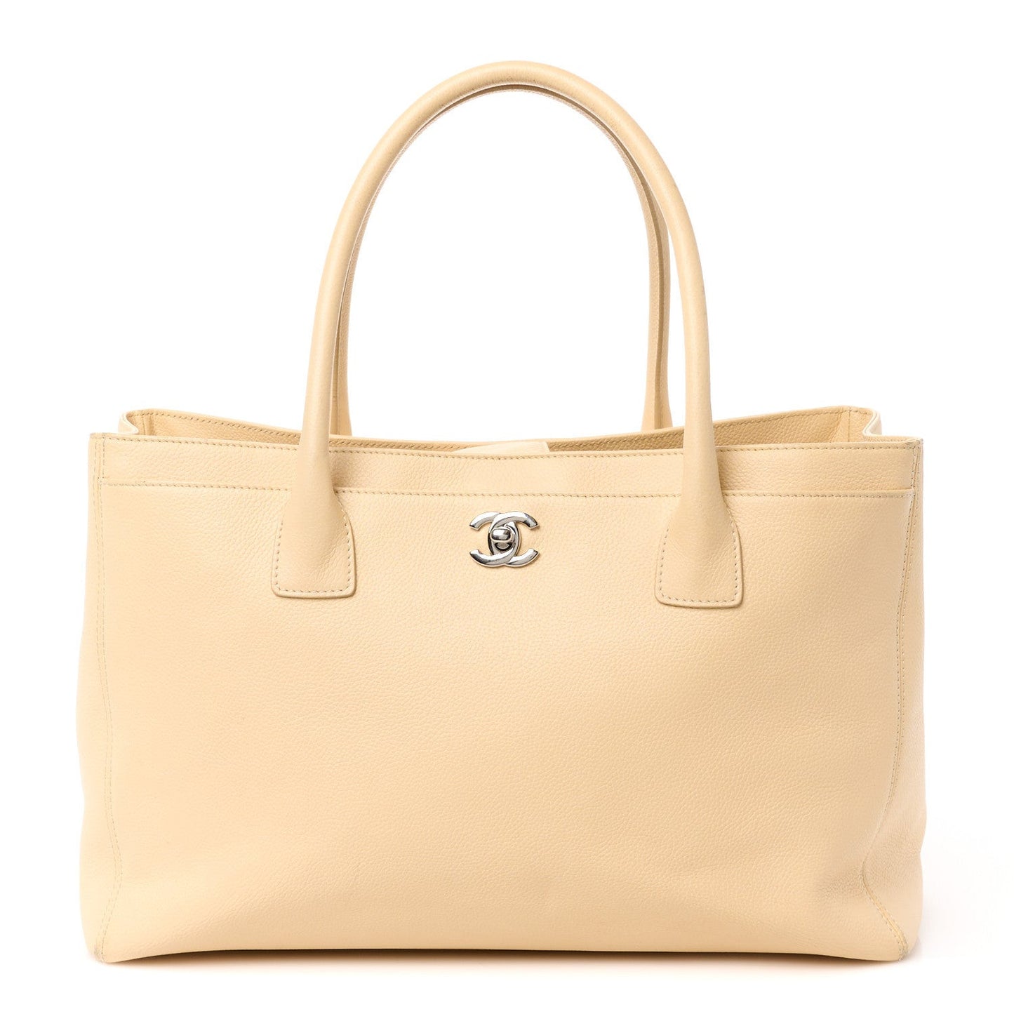 Calfskin Cerf Executive Shopper Tote Beige Clair