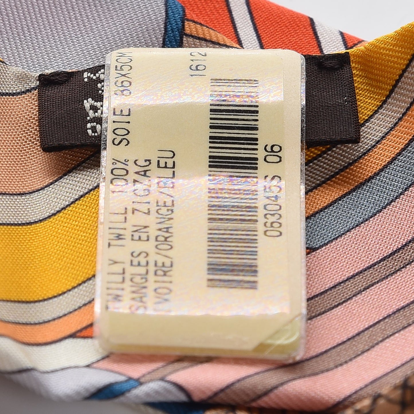 Silk Sangles En Zigzag Twilly Ivory Orange Bleu