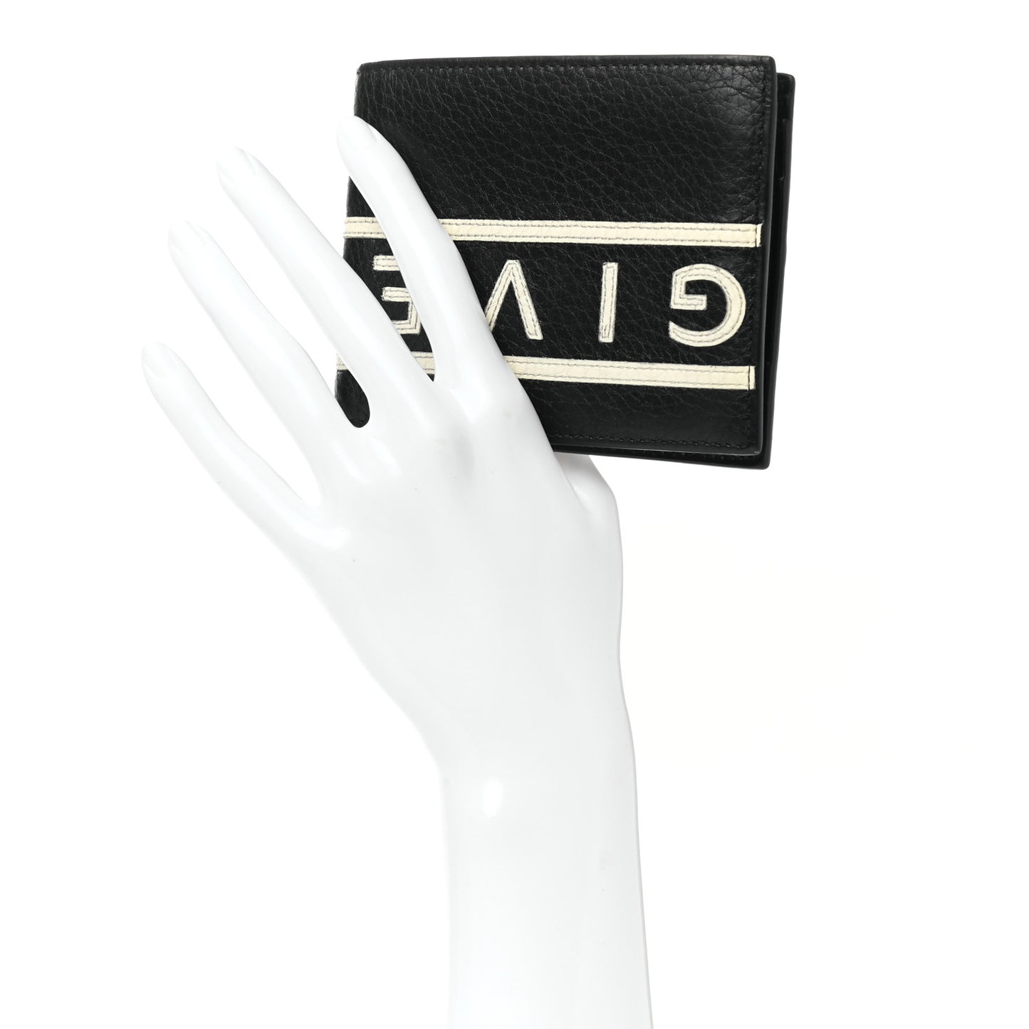 Calfskin Logo Bi-Fold Wallet Black