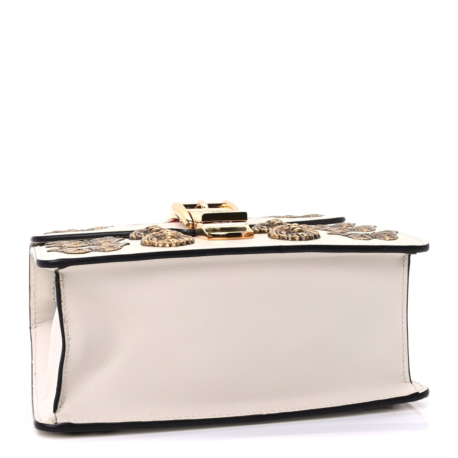 Gucci Calfskin Animal Studs Mini Sylvie Top Handle Bag White 3 of 8