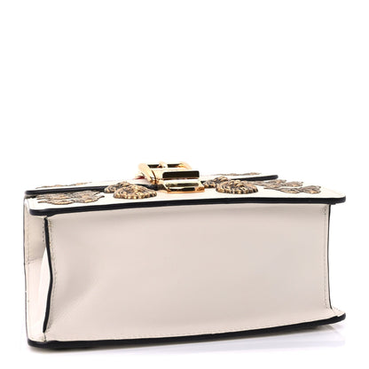 Gucci Calfskin Animal Studs Mini Sylvie Top Handle Bag White 3 of 8