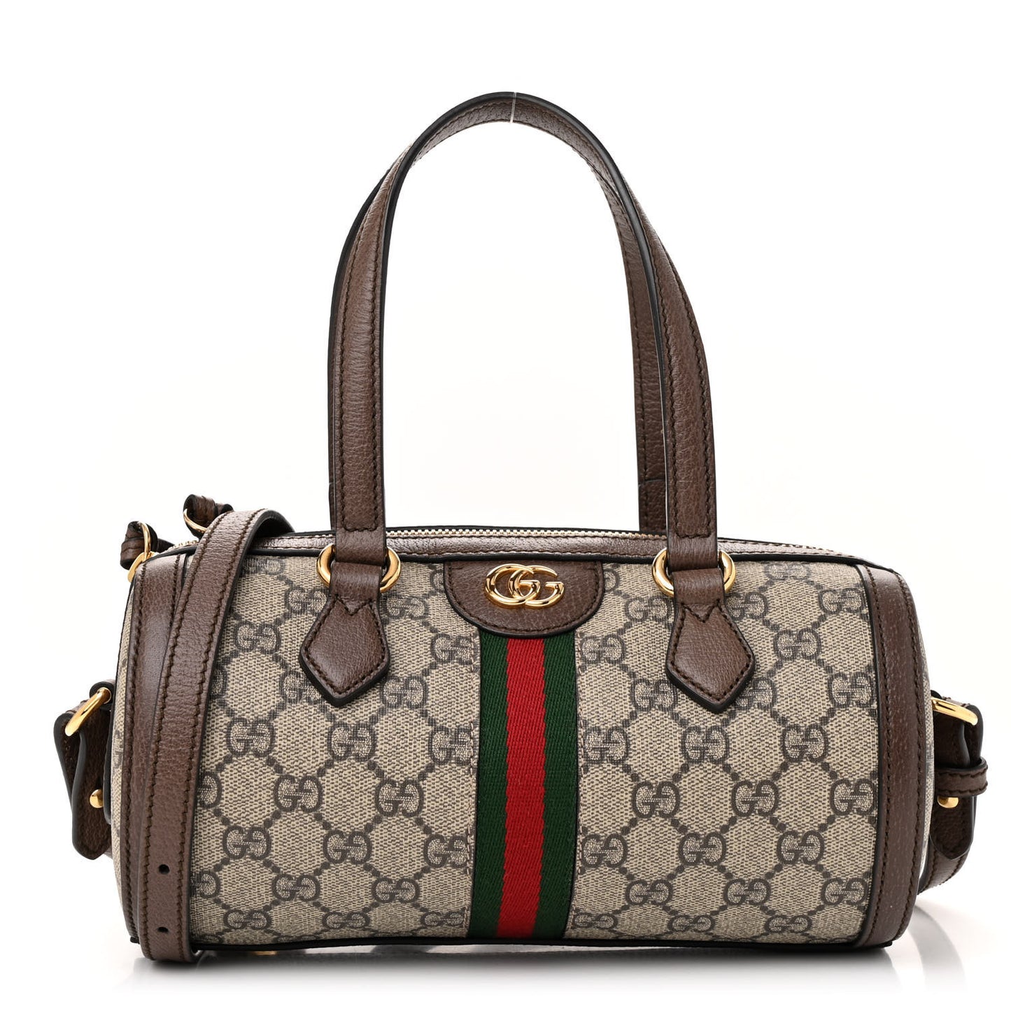 GG Supreme Monogram Web Small Ophidia Boston Bag Beige New Acero