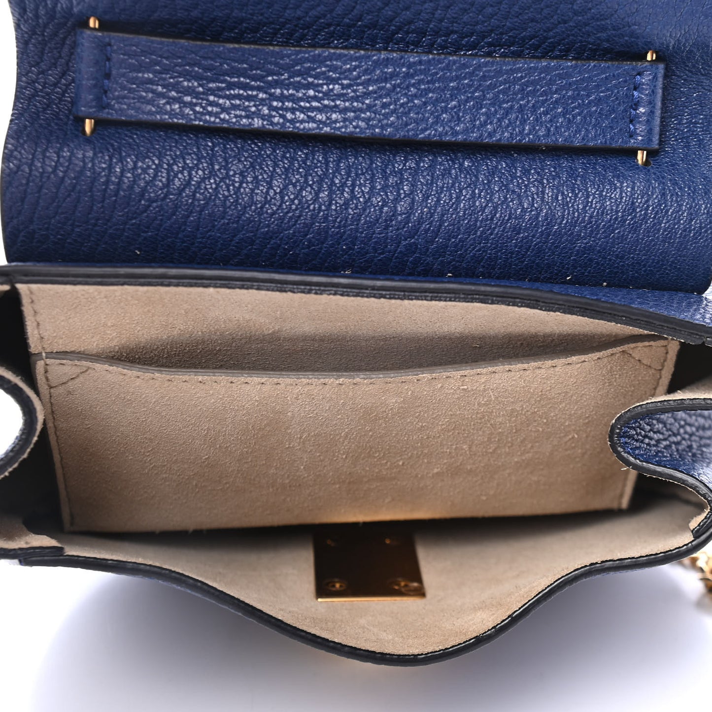 Grained Lambskin Mini Drew Shoulder Bag Royal Navy