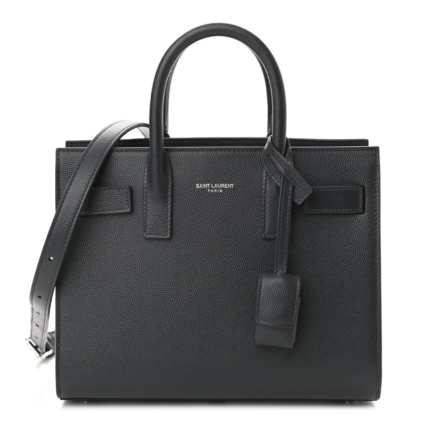 Saint Laurent Grained Calfskin Nano Sac De Jour Coal 1 of 11