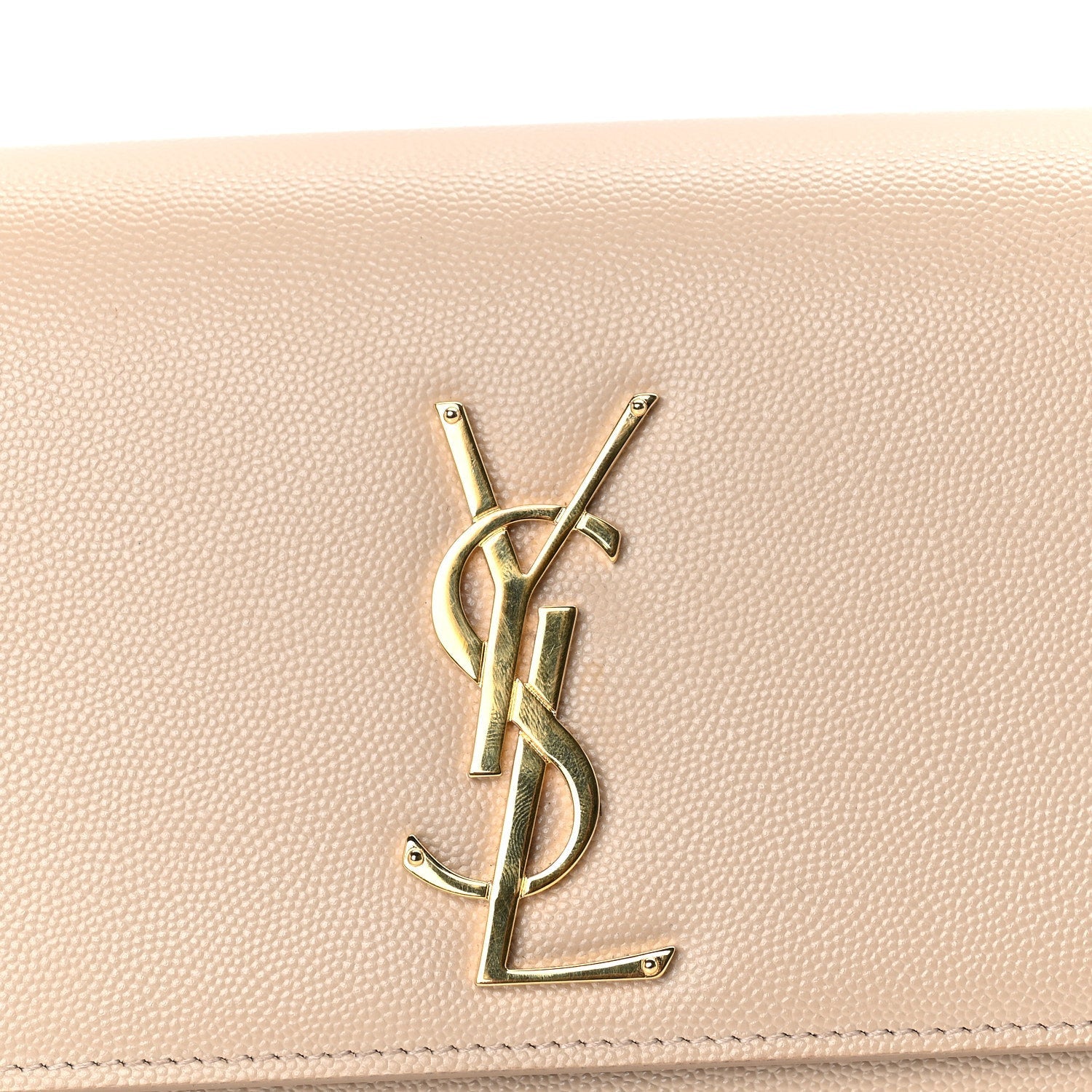 Saint Laurent Grain De Poudre Classic Kate Clutch  Dark Beige 2 of 7