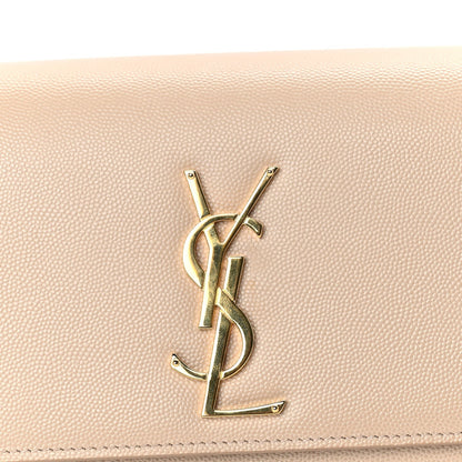 Saint Laurent Grain De Poudre Classic Kate Clutch  Dark Beige 2 of 7