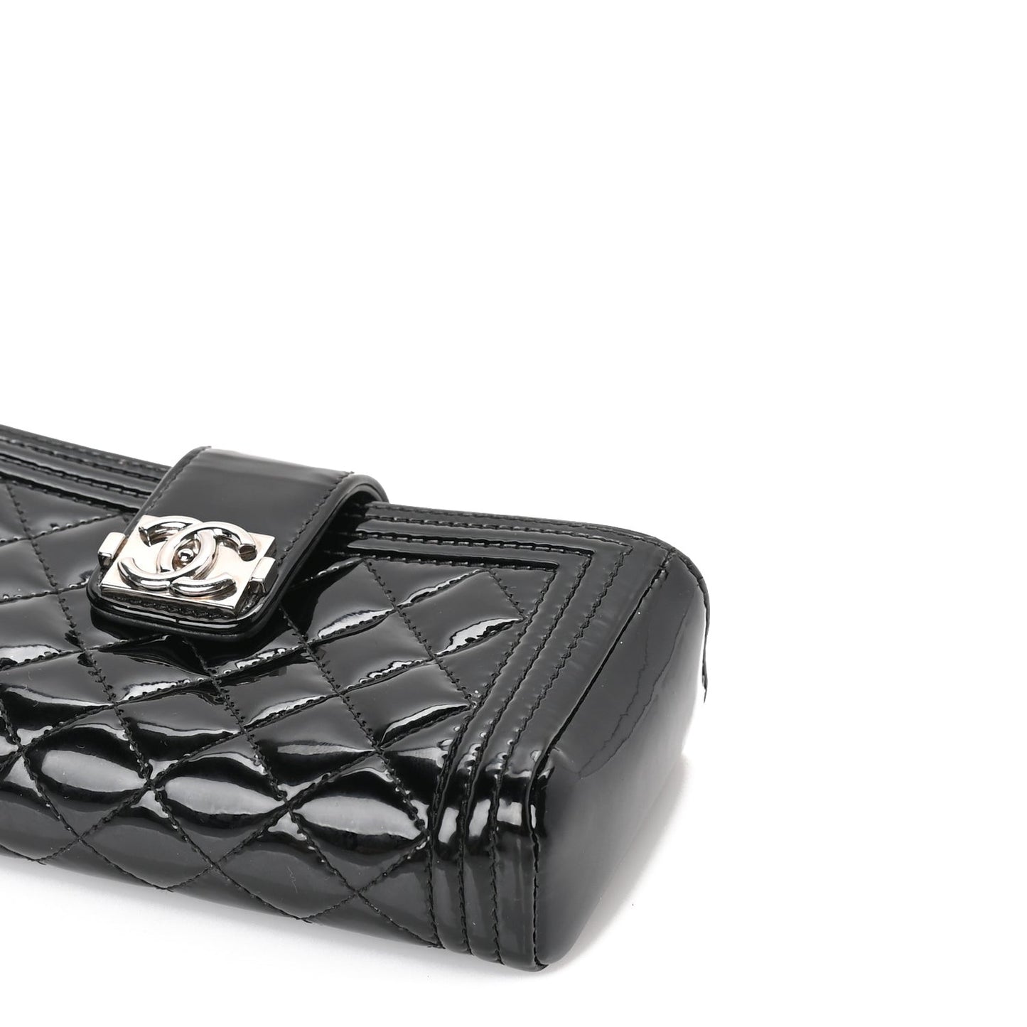 Patent Mini Boy Phone Holder Clutch Black