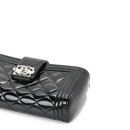 Chanel Patent Mini Boy Phone Holder Clutch Black 9 of 9