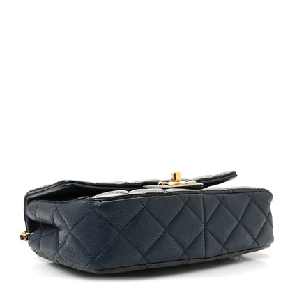 Chanel Patent Goatskin Quilted Medium CC Eyelet Flap Blue 4 of 10