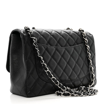 Chanel Caviar Quilted Jumbo Single Flap Black 3 of 10