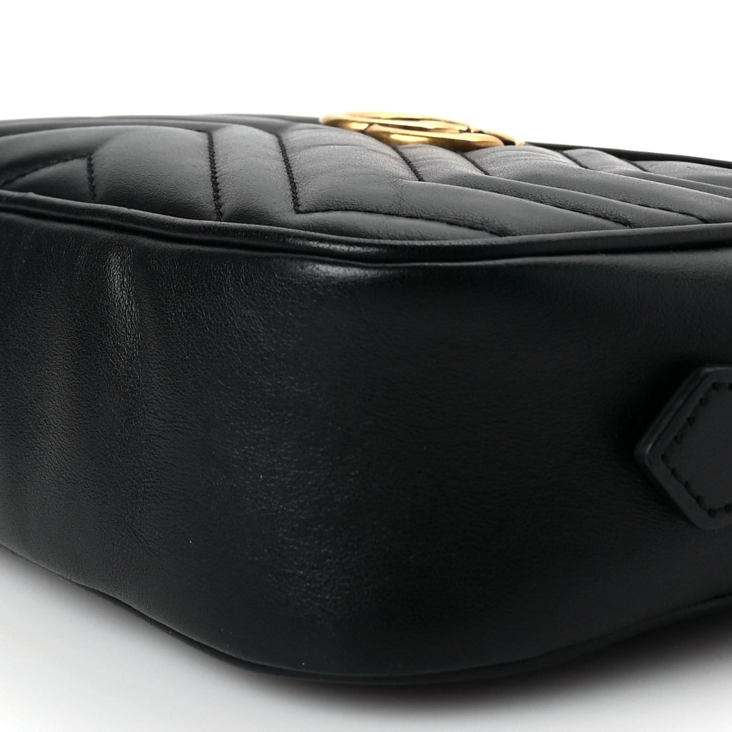 Calfskin Matelasse Mini GG Marmont Chain Shoulder Bag Black Black
