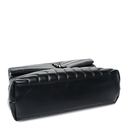 Saint Laurent Calfskin Y Quilted Monogram Monochrome Medium Loulou Chain Satchel Black 3 of 8