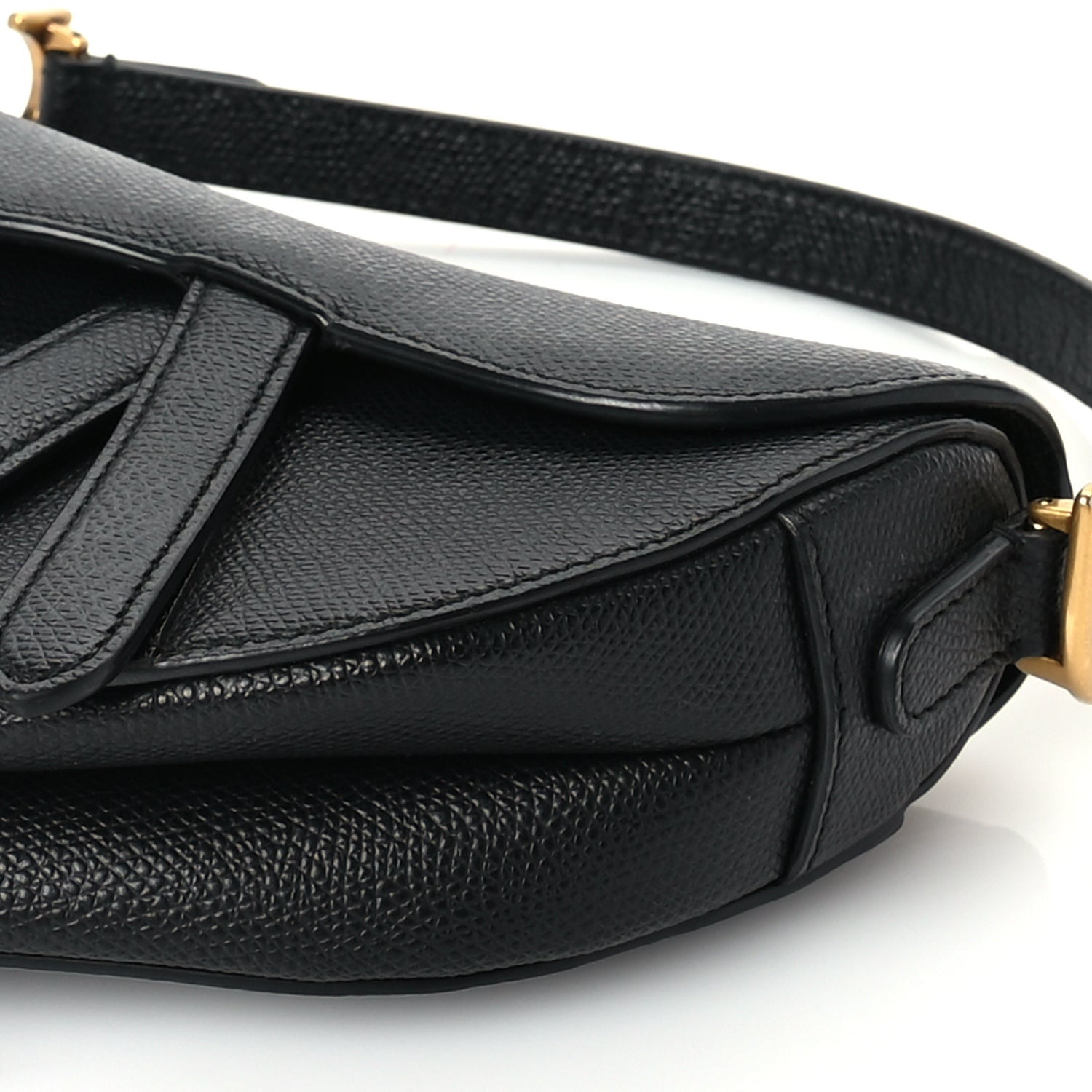 Christian Dior Grained Calfskin Mini Saddle Bag  Black 8 of 8