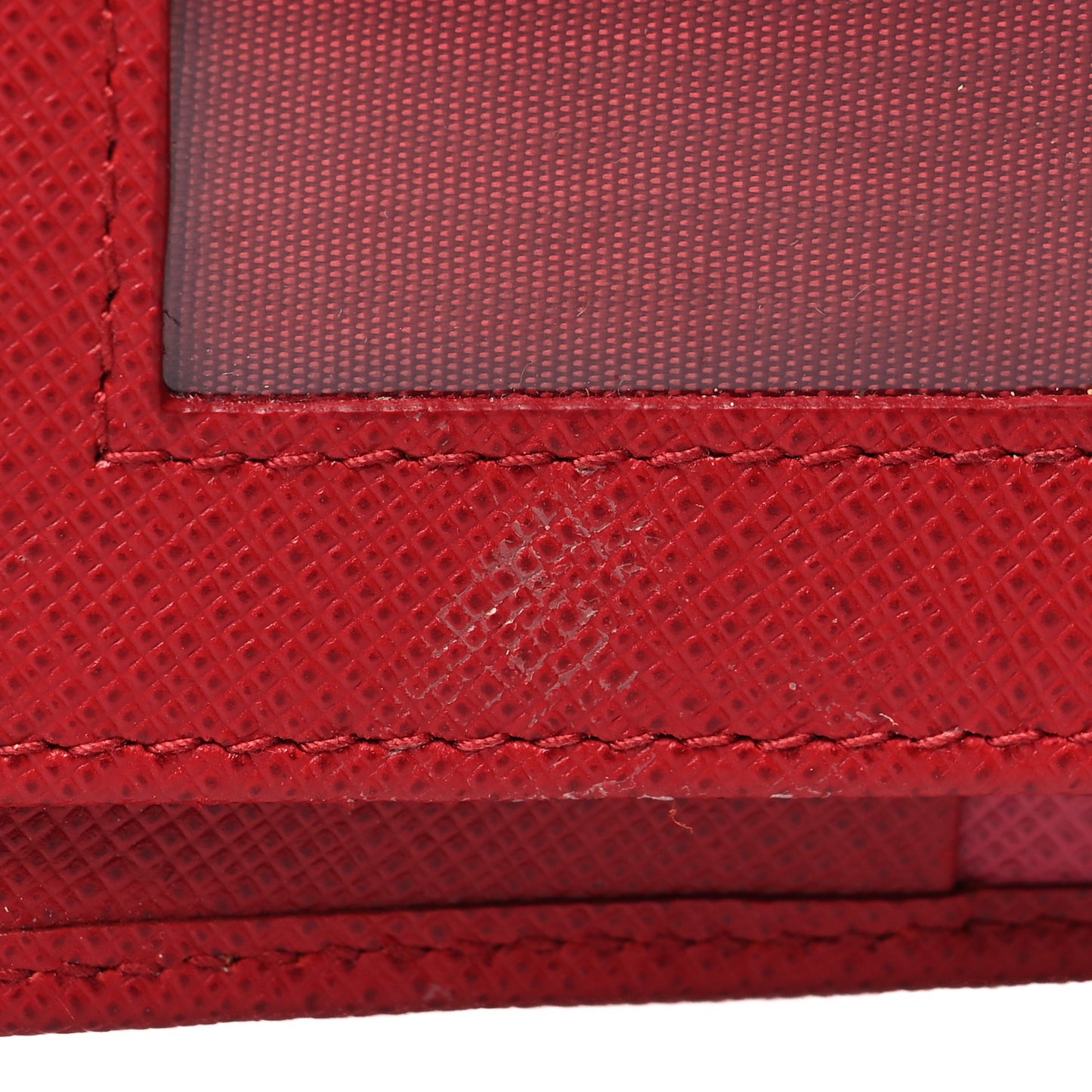 Saffiano Zip Top Compact Wallet Fuoco