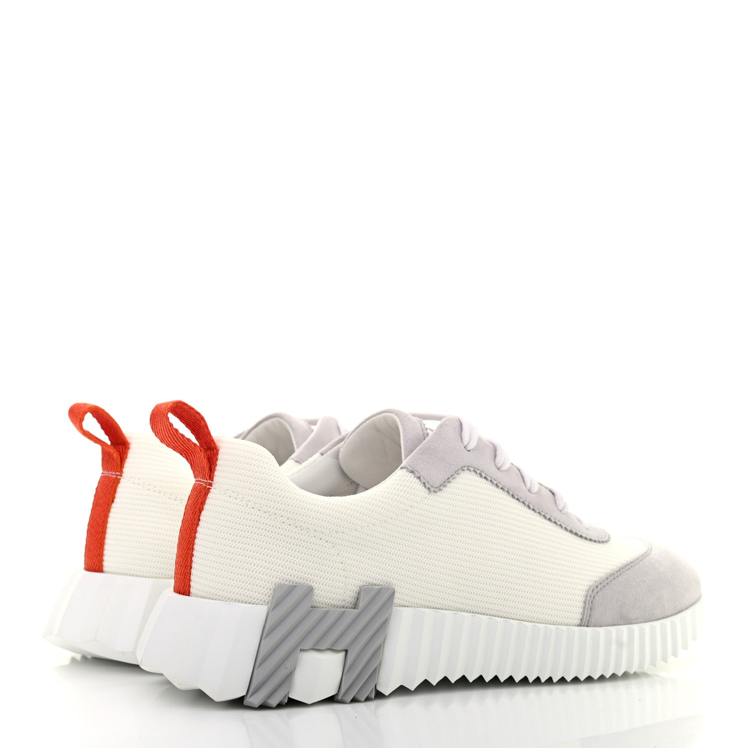 Hermes Technical Canvas Suede Bouncing Sneakers 37 White Multicolor 4 of 8