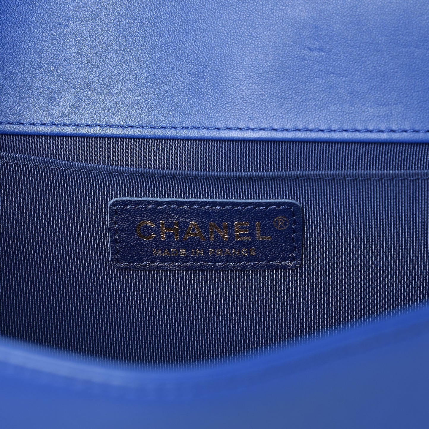 Lambskin Quilted Medium Boy Flap Blue