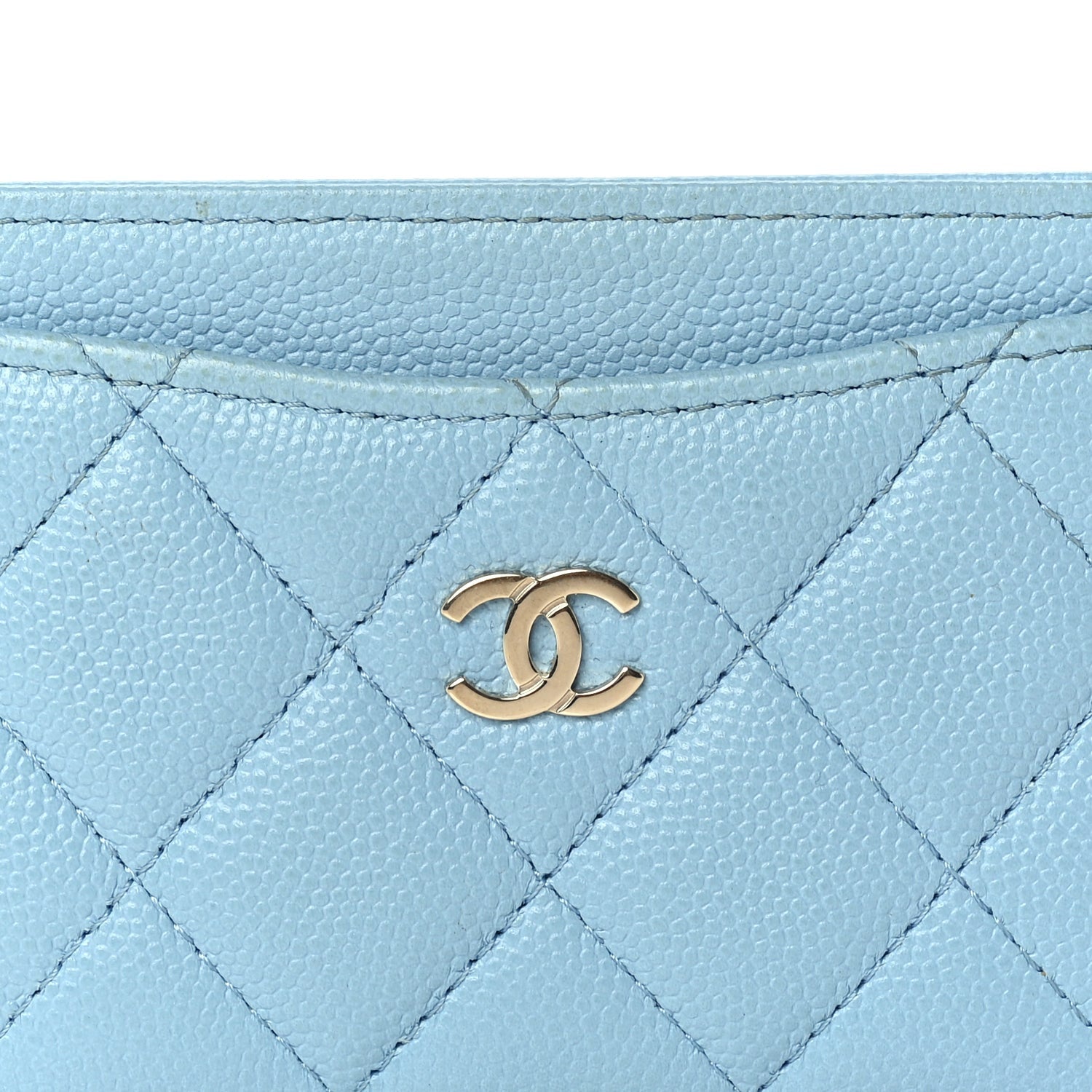 Chanel Caviar Quilted Card Holder Blue 2 of 8