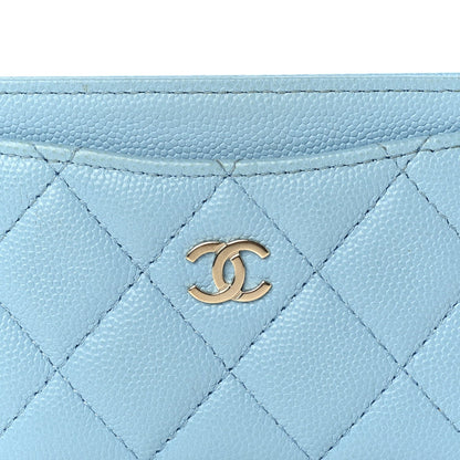 Chanel Caviar Quilted Card Holder Blue 2 of 8