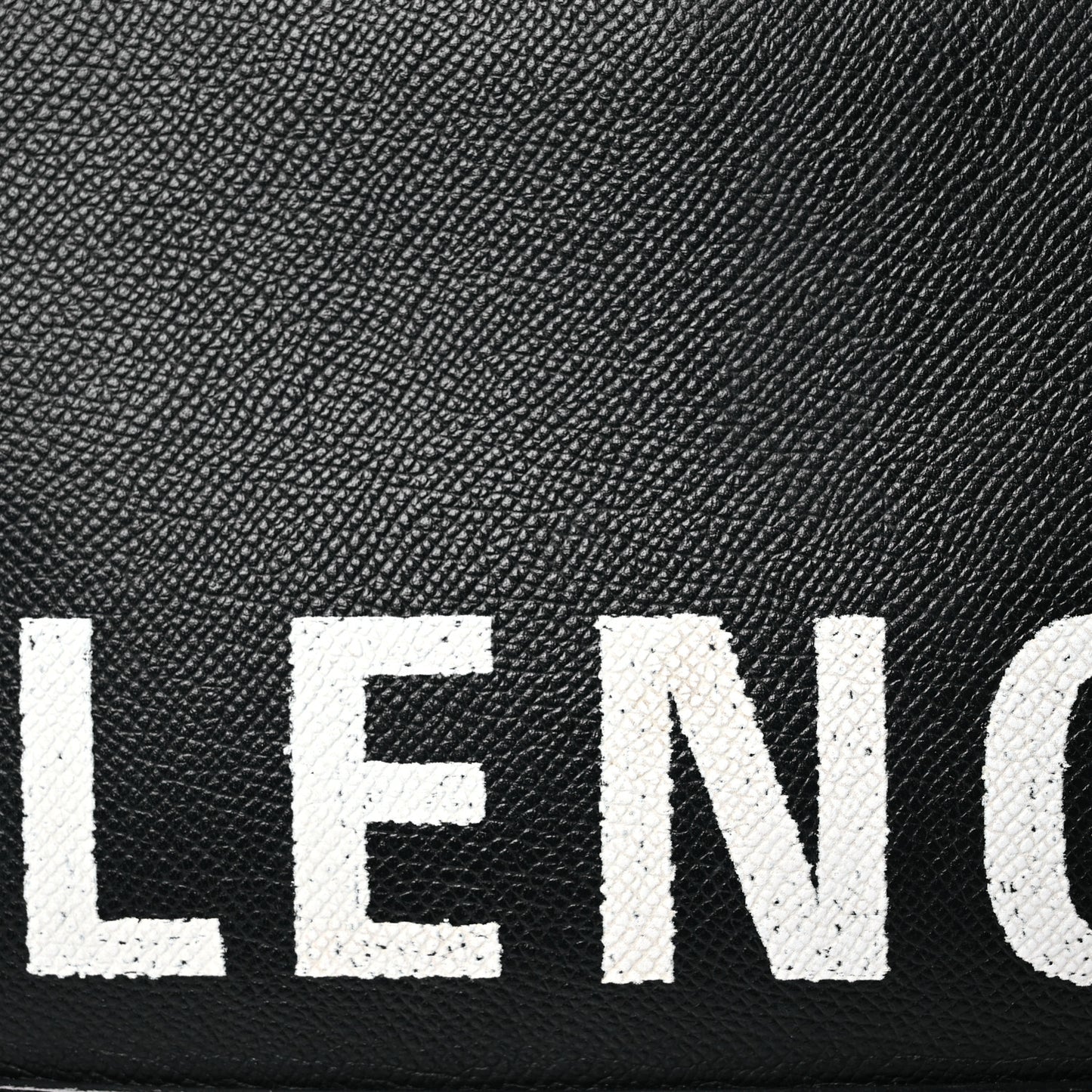 Signature Grained Calfskin Logo M Ville Top Handle Bag Black