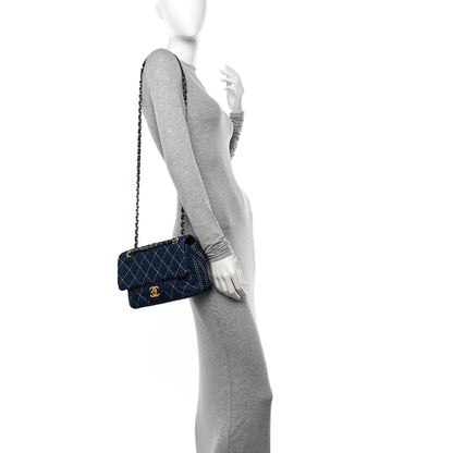 Chanel Denim Quilted Medium Denim Trip Single Flap Blue 2 of 10