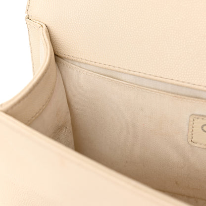 Chanel Caviar Quilted Medium Boy Flap Ivory 13 of 20