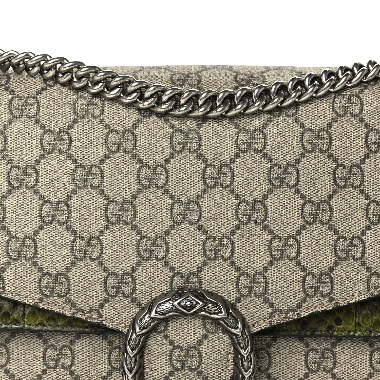 Gucci GG Supreme Monogram Snakeskin Medium Dionysus Shoulder Bag  Brown 6 of 8