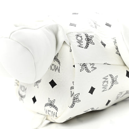 MCM Calfskin Visetos Bear Zoo Doll Backpack White 8 of 9