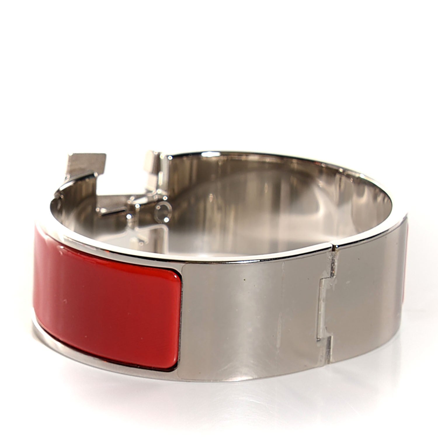 Hermes Enamel Wide Clic Clac H Bracelet PM Rouge Vif 7 of 7