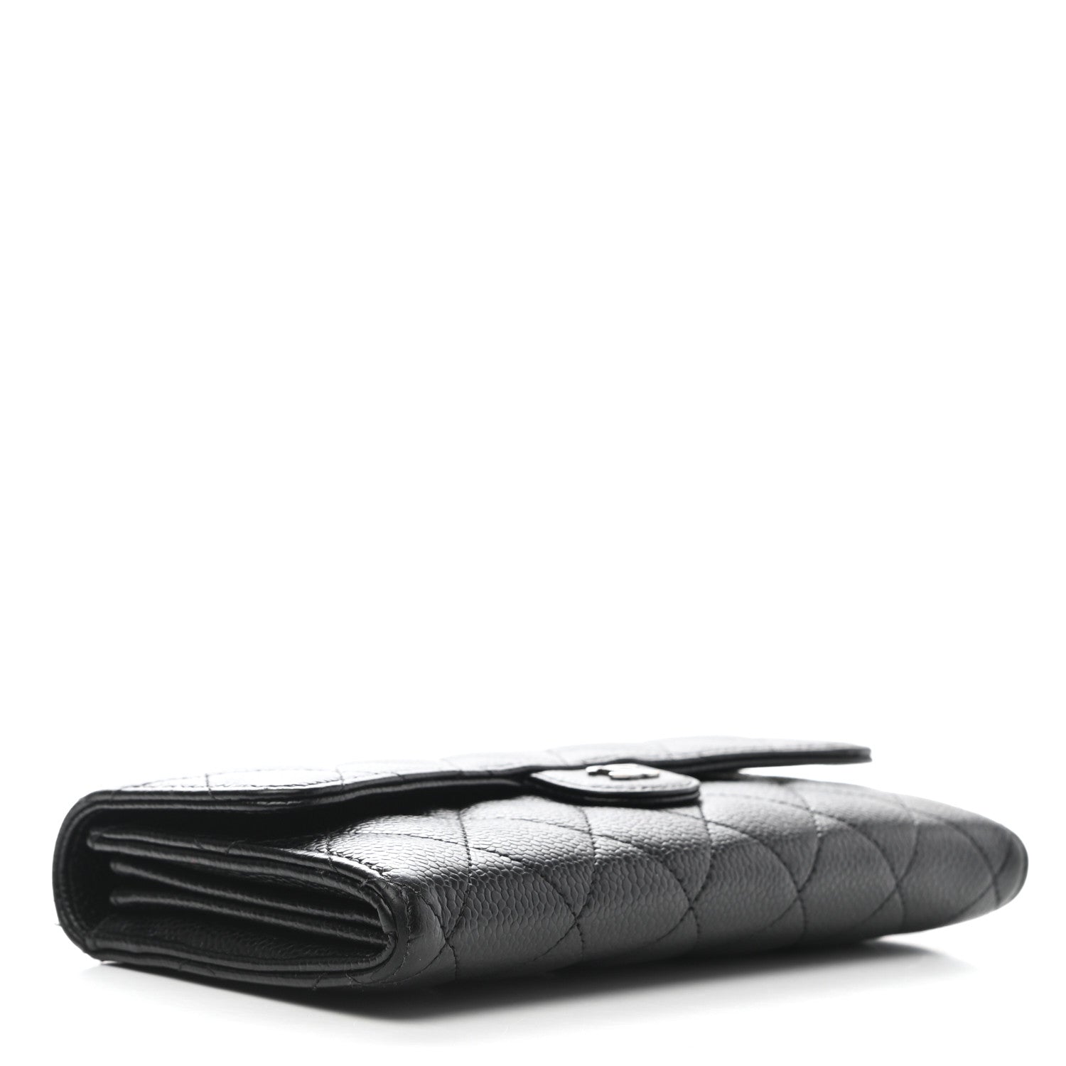 Chanel Caviar Quilted Large Gusset Flap Wallet Black 4 of 8