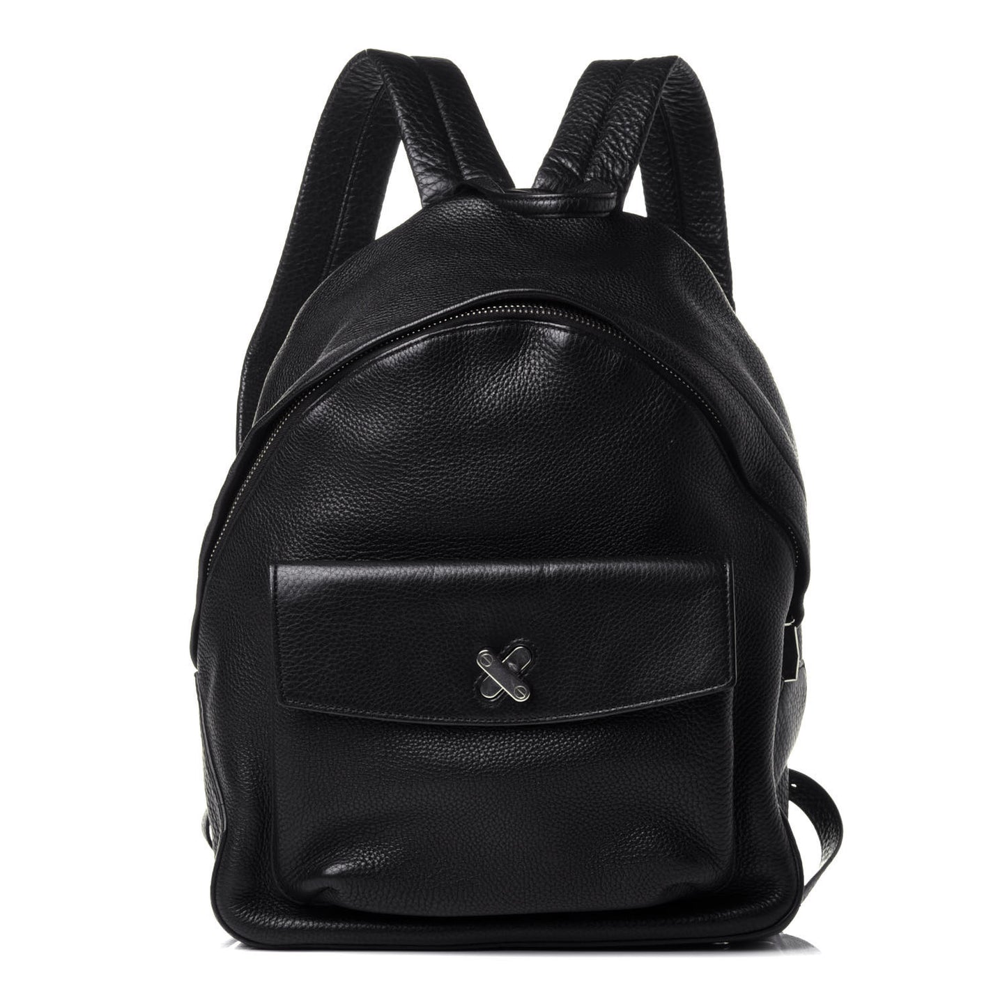 Grained Calfskin Backpack Black