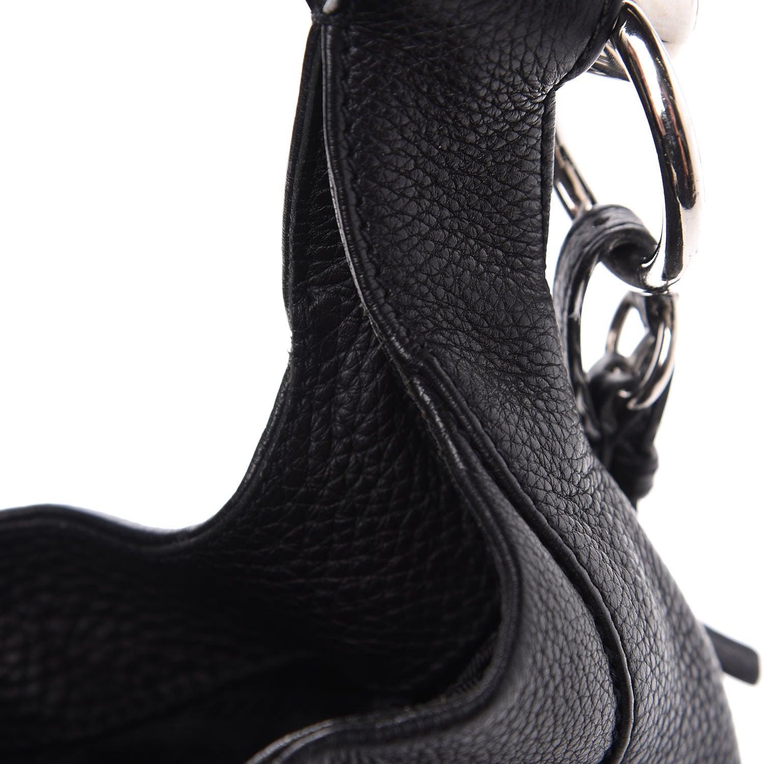 Prada Vitello Daino Metal Bar Top Handle Shoulder Bag Black 14 of 15