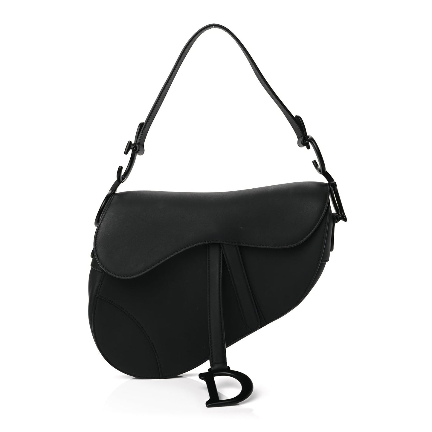 Ultra Matte Calfskin Saddle Bag Black