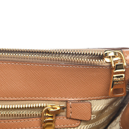 Prada Saffiano Lux Large Galleria Double Zip Tote Caramel 11 of 20