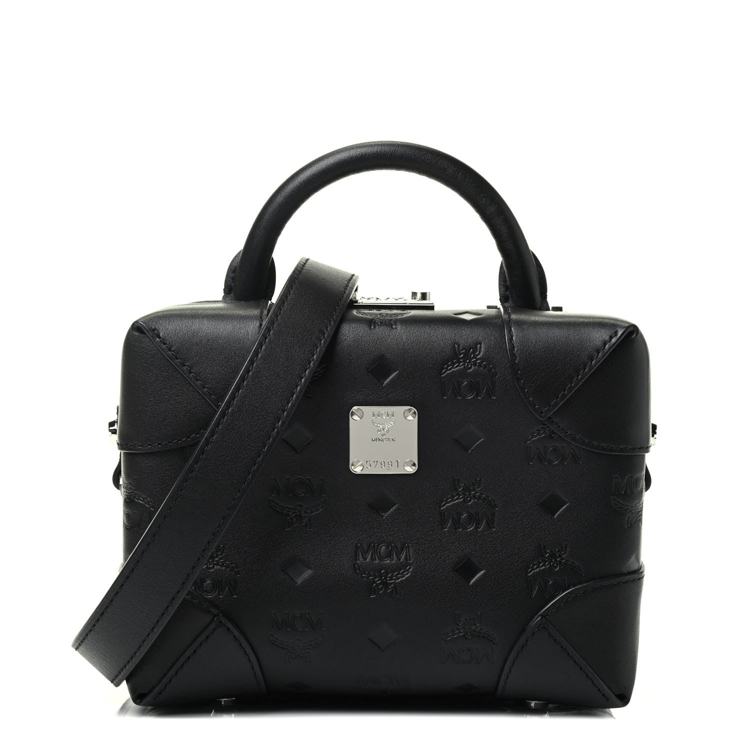 MCM Calfskin Ottomar Monogram Small Berlin Crossbody Black 1 of 4