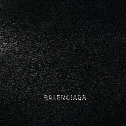 Balenciaga Shiny Calfskin Monochrome Crocodile Embossed Hourglass Top Handle Bag XS Black 5 of 8