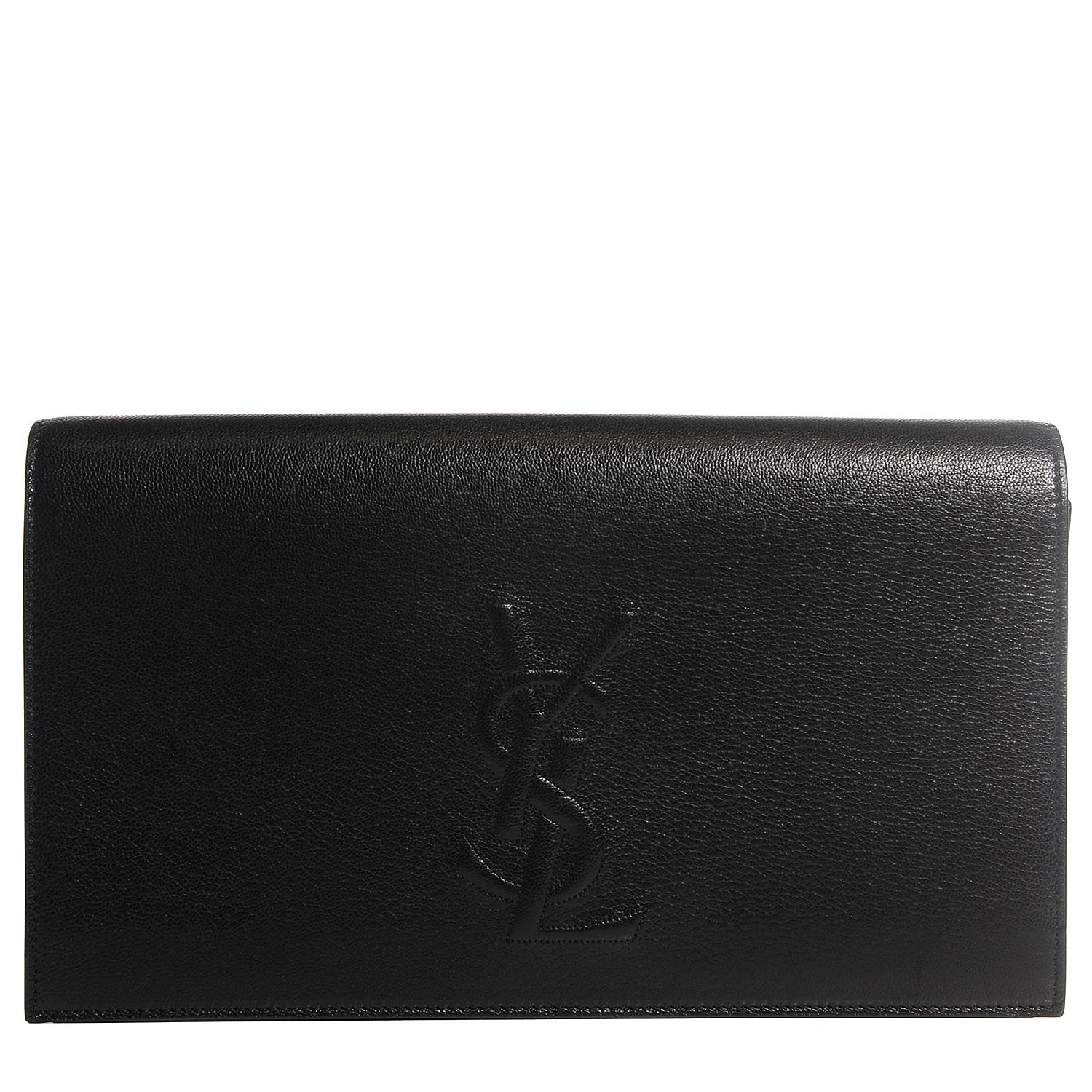 Saint Laurent Calfskin Monogram Large Belle De Jour Clutch Black 1 of 7