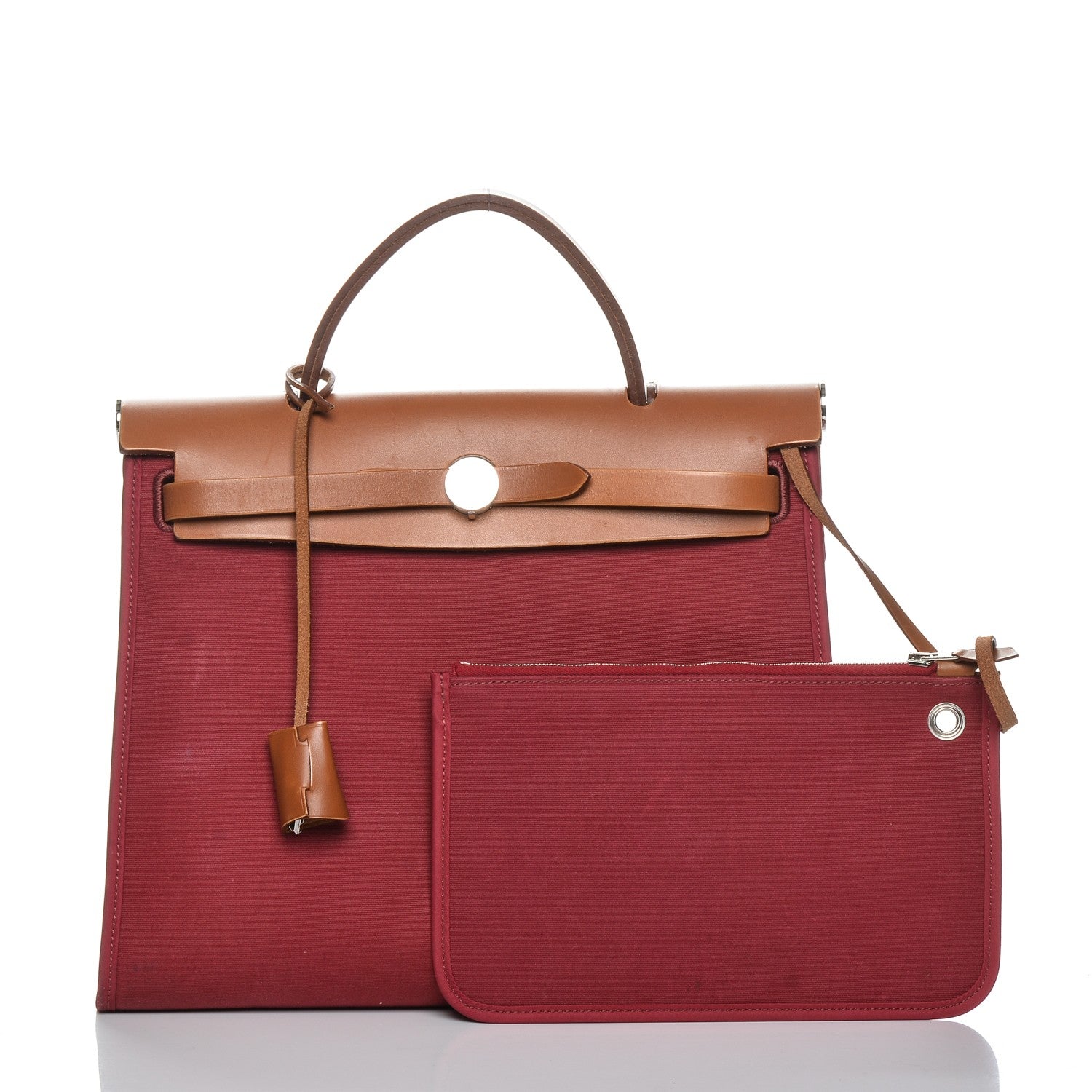 Hermes Vache Hunter Toile Herbag Zip 31 PM Rubis 3 of 13