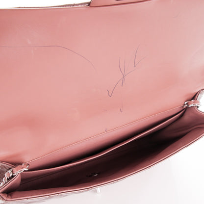Chanel Striated Patent Quilted Clutch With Chain Flap Dark Pink 5 of 8