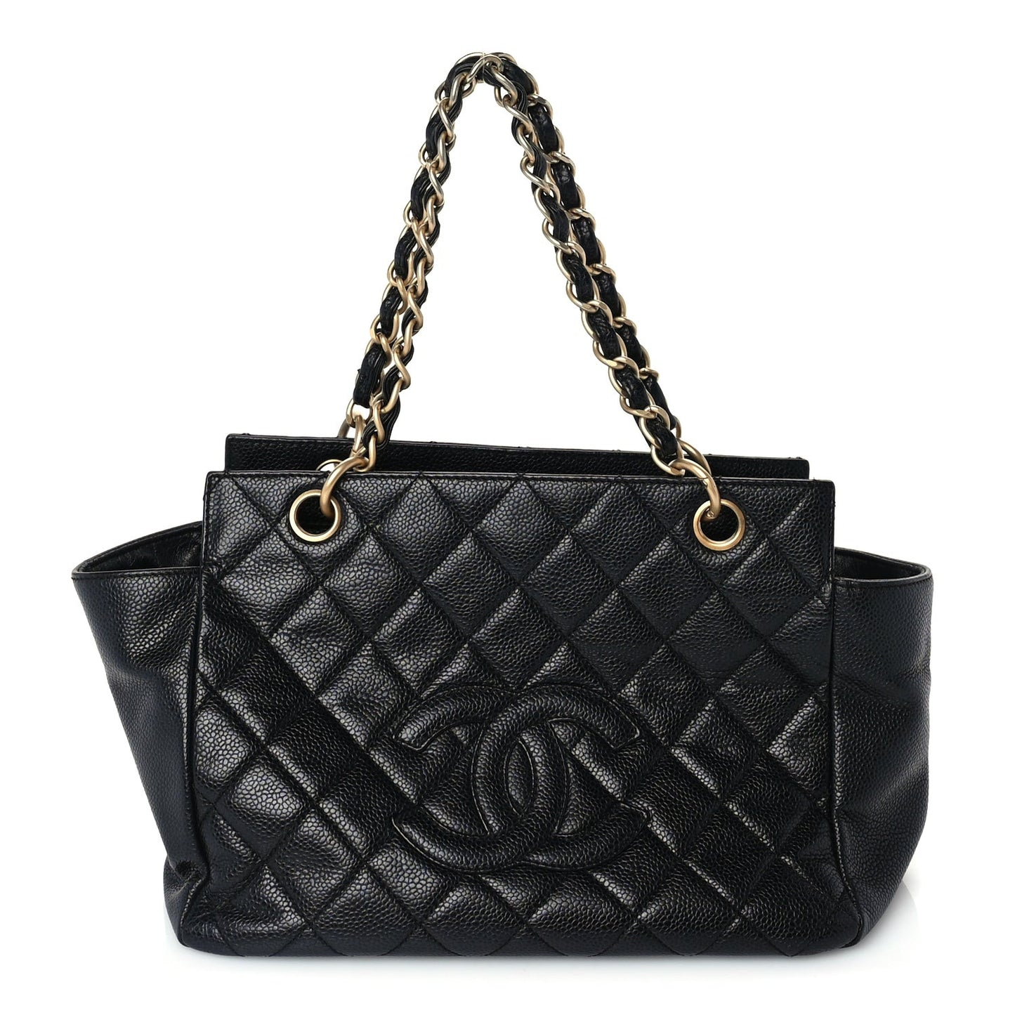 Caviar Quilted Petit Timeless Tote PTT Black
