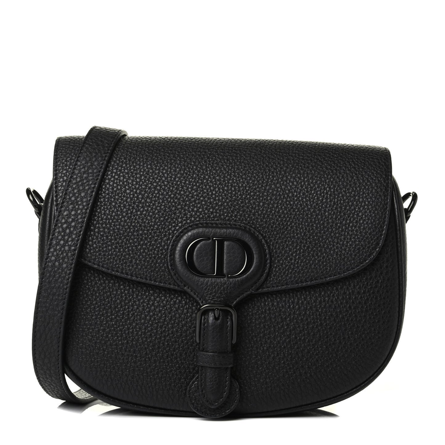 Grained Calfskin Medium Bobby Flap Black