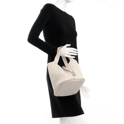 Hermes Taurillon Clemence Picotin Lock 22 MM Craie 2 of 7