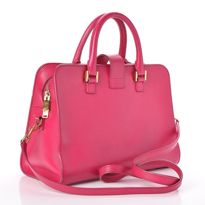 Saint Laurent Smooth Calfskin Small Cabas Monogram Fuchsia 3 of 8