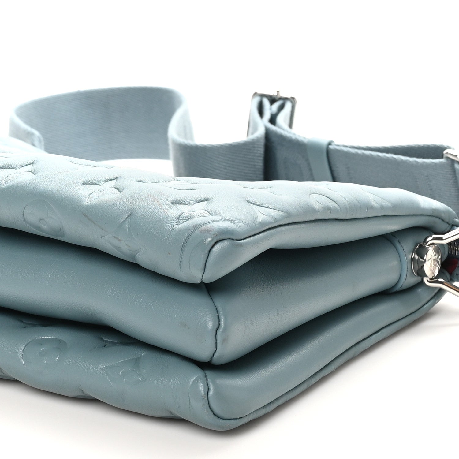 Louis Vuitton Lambskin Embossed Monogram Coussin PM Blue Glacier 9 of 12