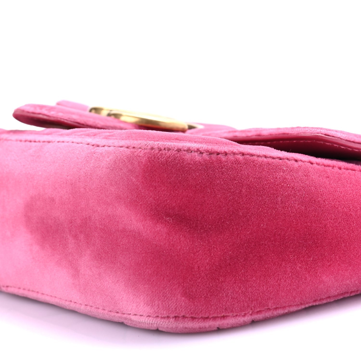 Gucci Velvet Matelasse Mini GG Marmont Shoulder Bag Light Raspberry Rose 10 of 11