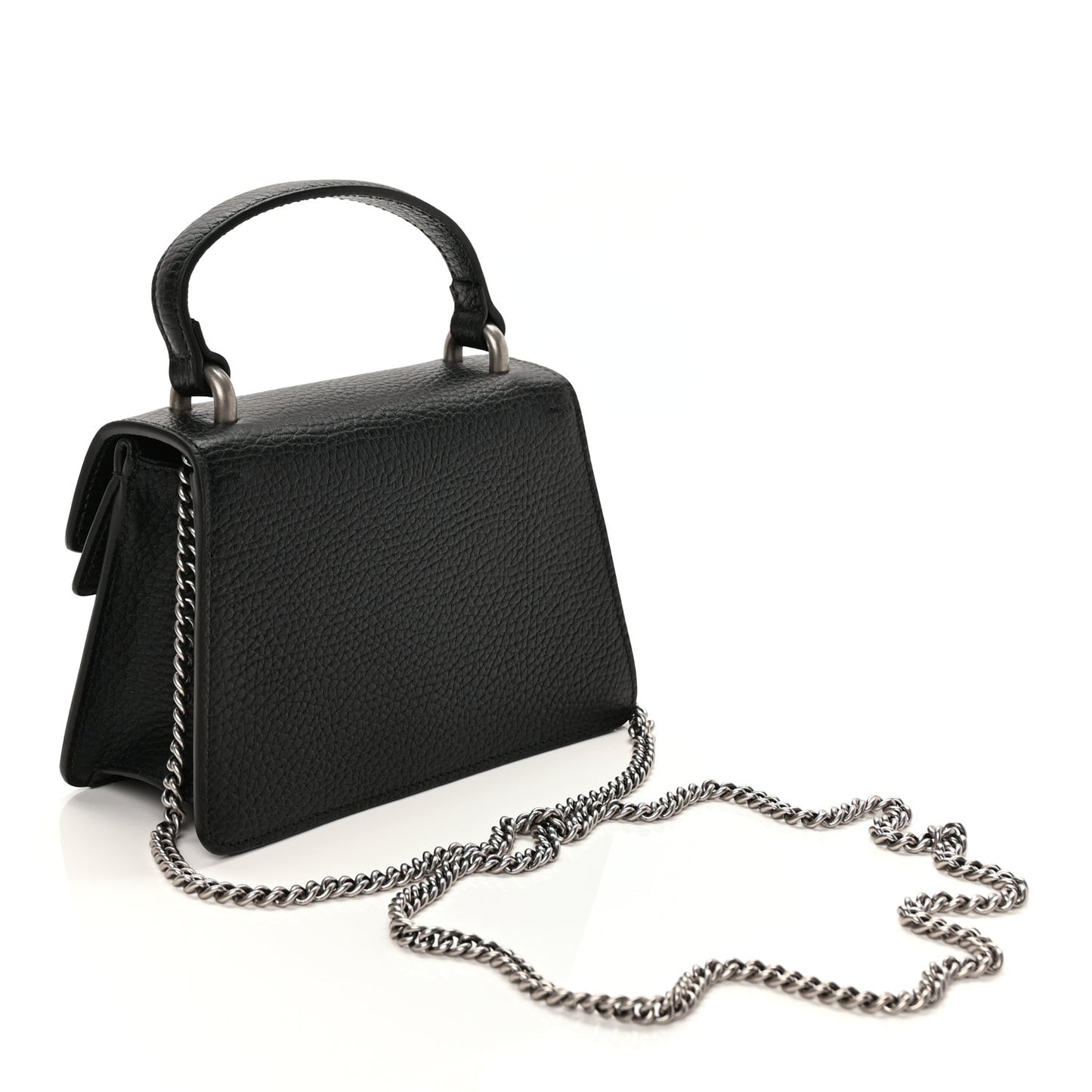 Dollar Calfskin Crystal Mini Dionysus Top Handle Bag Black Crystal