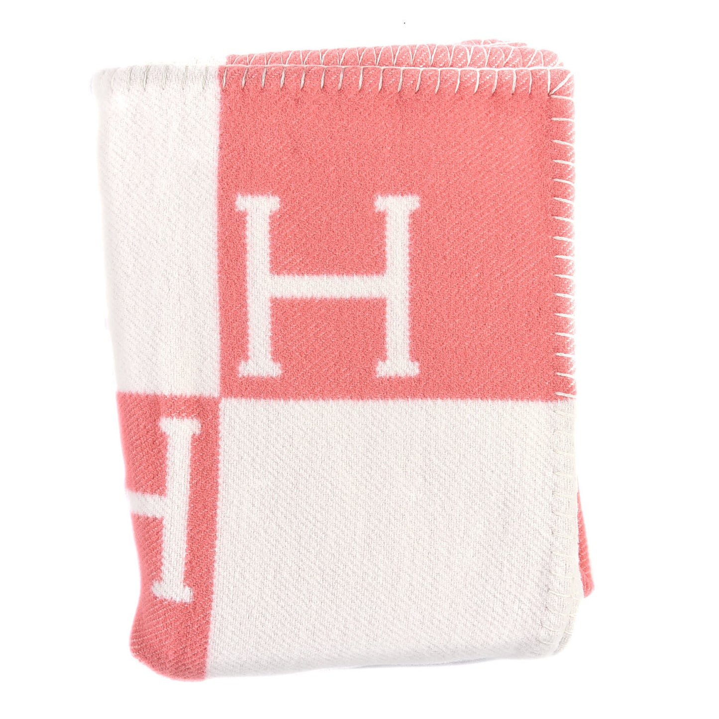 Wool Cashmere Avalon Baby Blanket Rose Airelle White