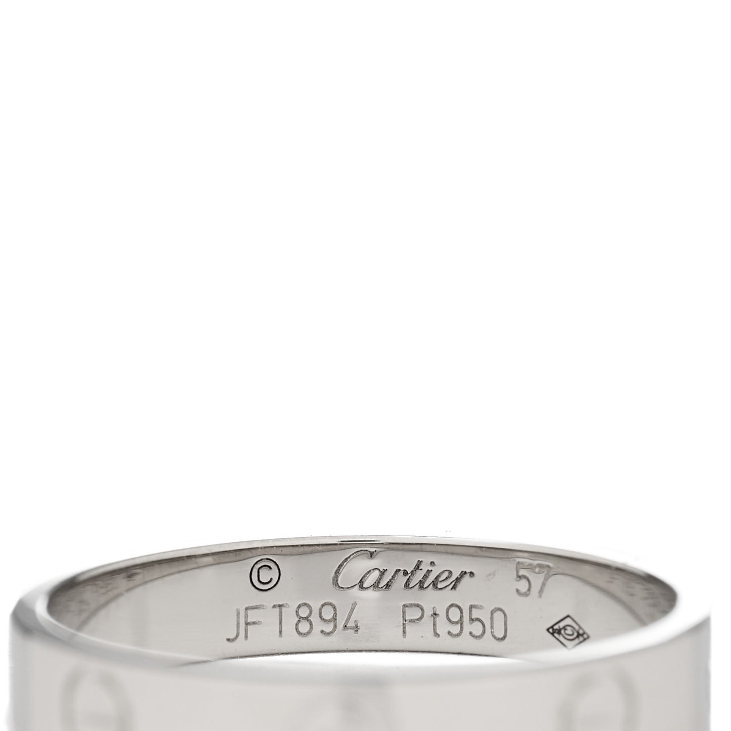 Platinum 3.5mm LOVE Wedding Band Ring 57 8
