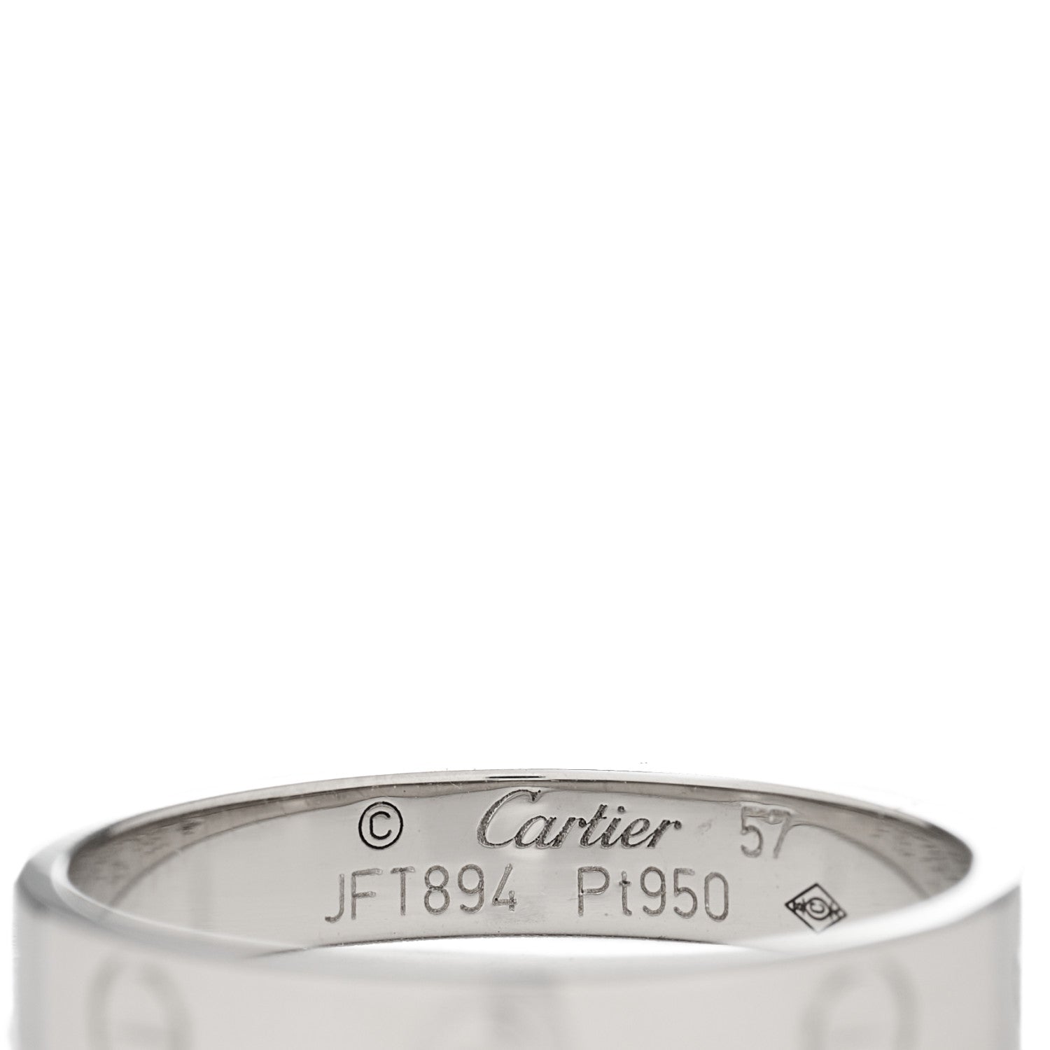Cartier Platinum 3.5mm LOVE Wedding Band Ring 57 8 3 of 3